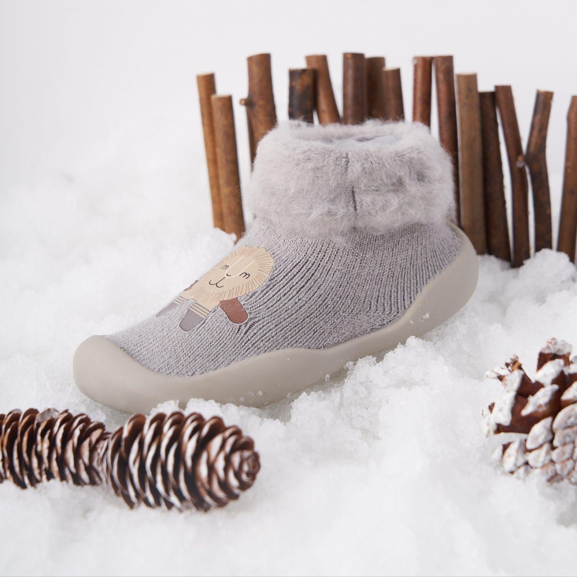 Cartoon Printed Winter Plush Booties