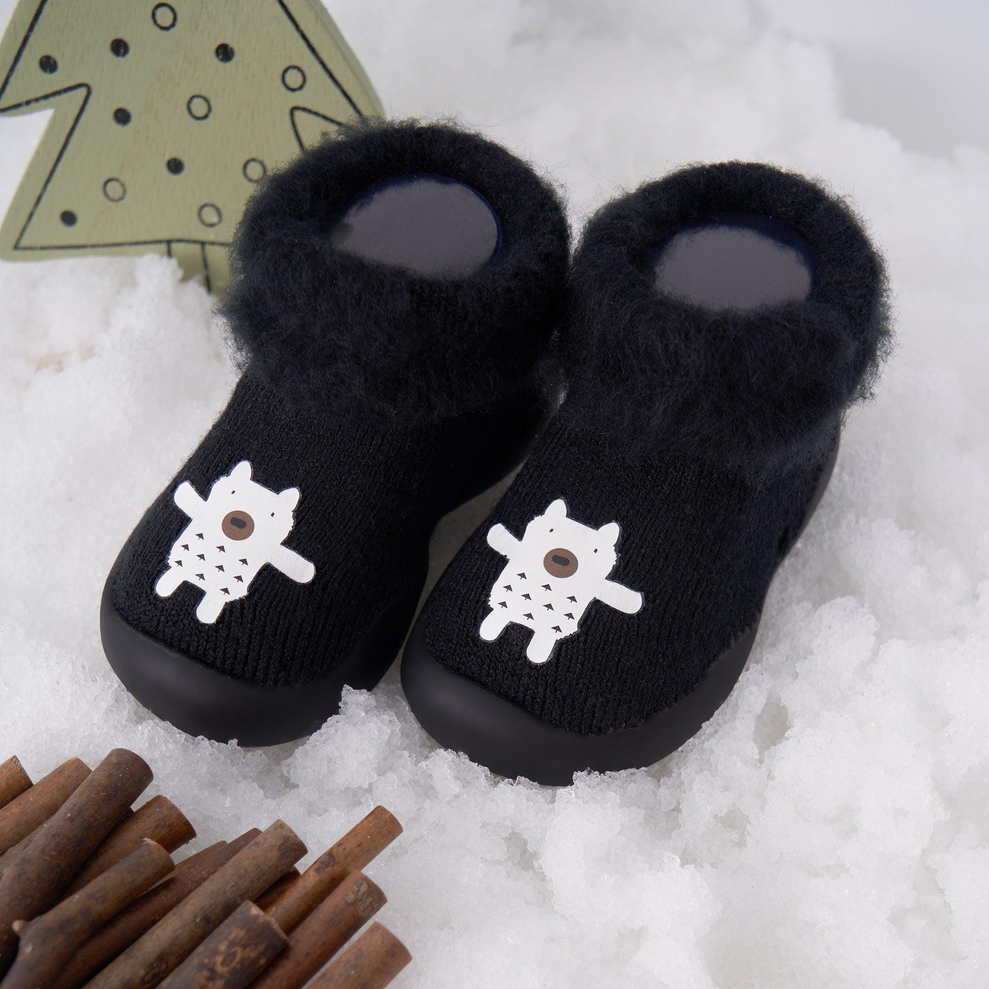 Cartoon Printed Winter Plush Booties