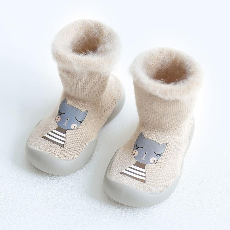 Cartoon Printed Winter Plush Booties