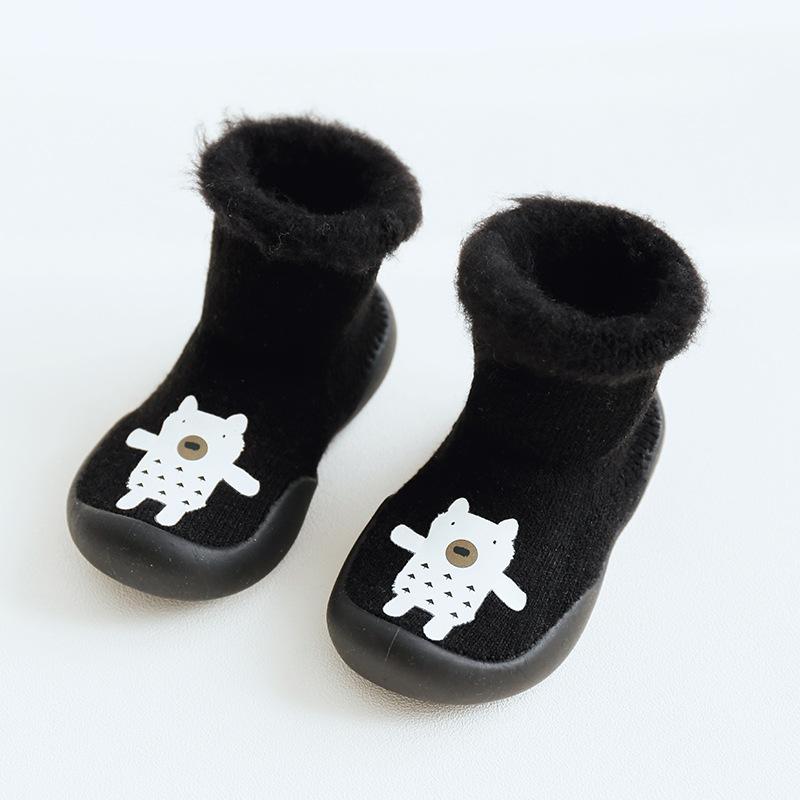 Cartoon Printed Winter Plush Booties