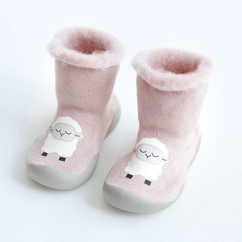 Cartoon Printed Winter Plush Booties