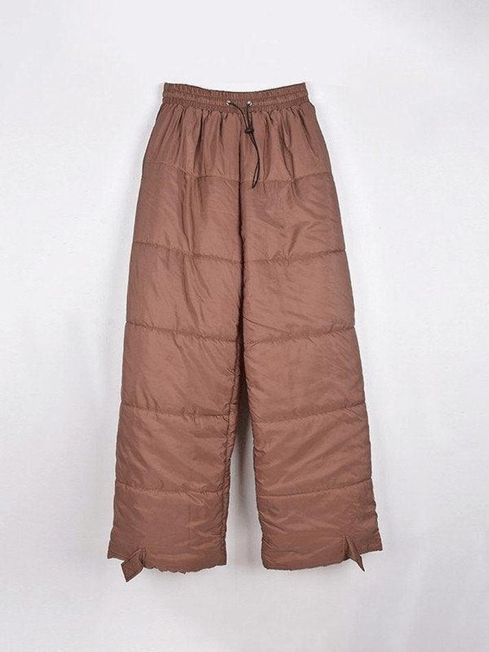 Casual Baggy Puffer Pants - MomyMall