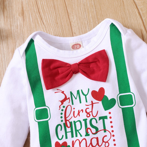 3PCS My 1st Christmas Printed Baby Set - MomyMall