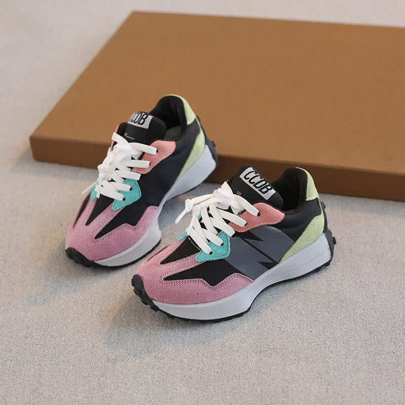 [JILLSTUART]★MATERIAL COLOR MATCHING UNISEX SNEAKERS ccdb-color-block-leather-