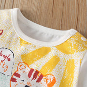Lively Colored Pencil Animals Printed Baby Jumpsuit - MomyMall