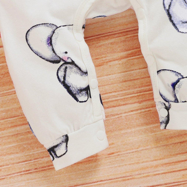 Cute Elephant Printed Baby Jumpsuit