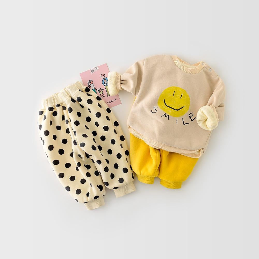 Polka Dots Baby Plush Baggy Pants