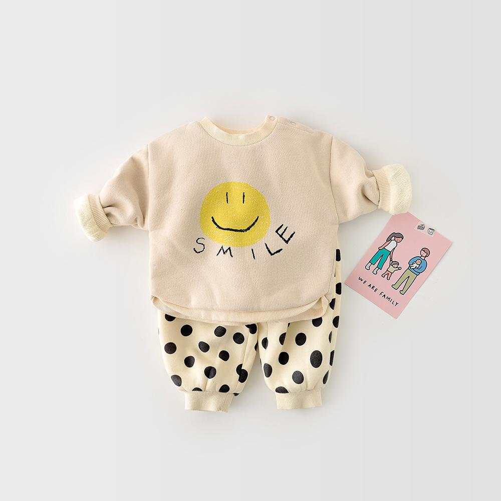 Polka Dots Baby Plush Baggy Pants