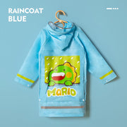 Cheerful Mario Raincoat with Adjustable Backpack Space - MomyMall 2-3 Years / Blue