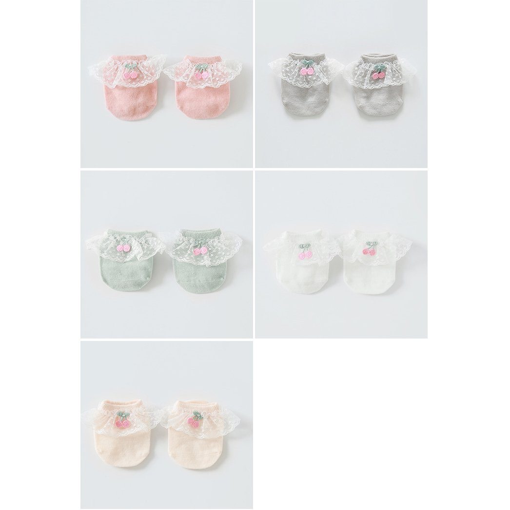 Cherry Lace Baby Socks - MomyMall