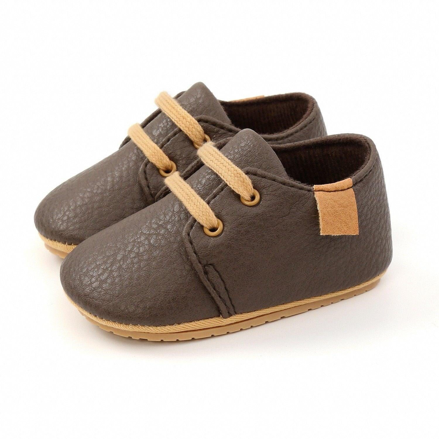 Chris Retro Leather Anti-Slip First Walker Shoes