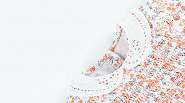 Cindy Lace Collar Floral Dress - MomyMall