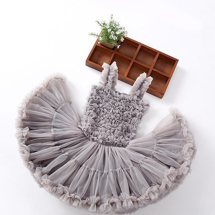 Claudia Puffy Party Tutu Dress - MomyMall 18-24 Months / Light Grey