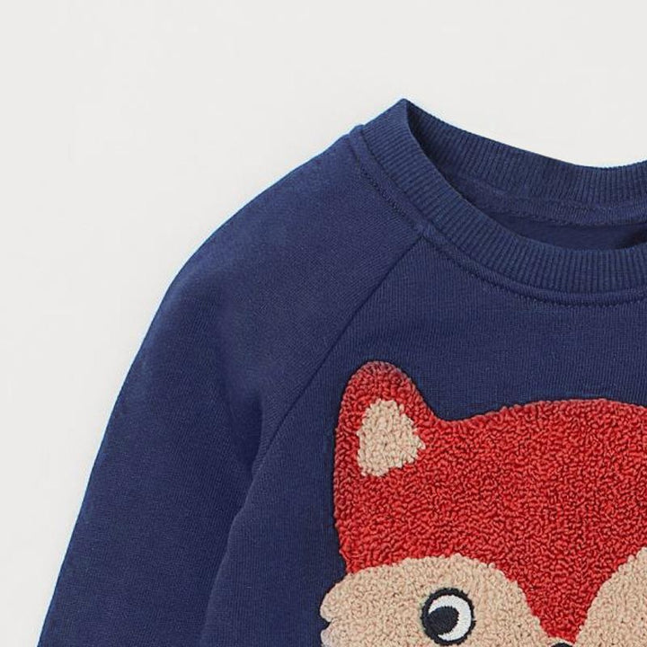 Happy Fox Patch Sweatshirt Set - MomyMall