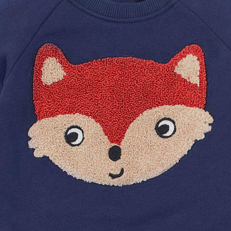 Happy Fox Patch Sweatshirt Set - MomyMall