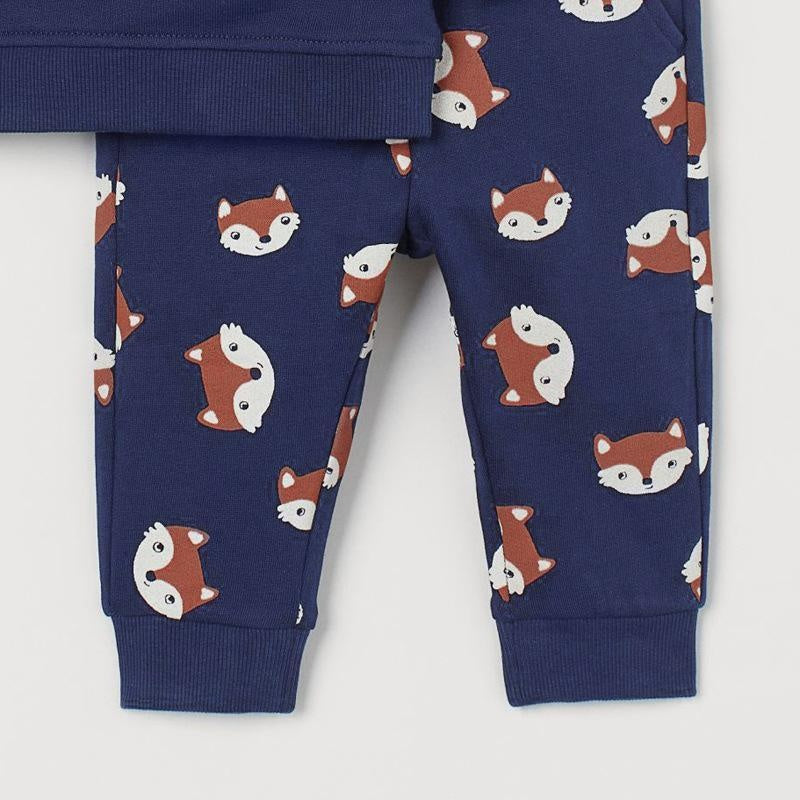 Happy Fox Patch Sweatshirt Set - MomyMall