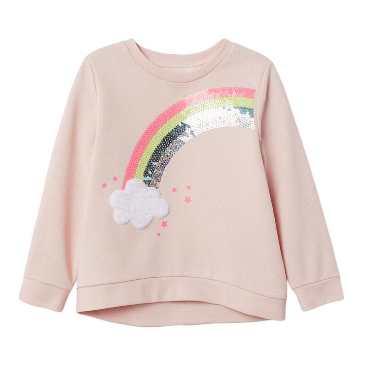 Cloud Sequined Rainbow Swearshirt - MomyMall 2-3 Years