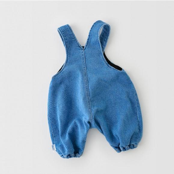 Cody Denim Plush Baby Romper - MomyMall