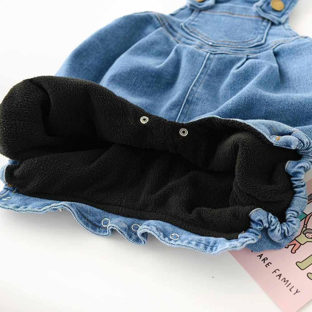 Cody Denim Plush Baby Romper - MomyMall