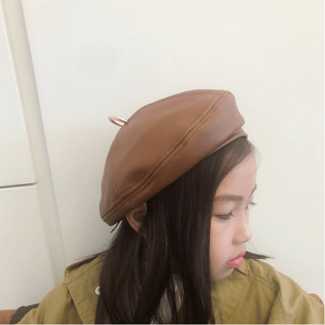 Colin Leather Beret Hat