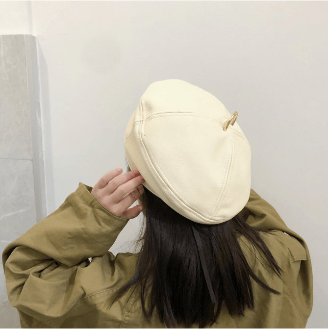 Colin Leather Beret Hat