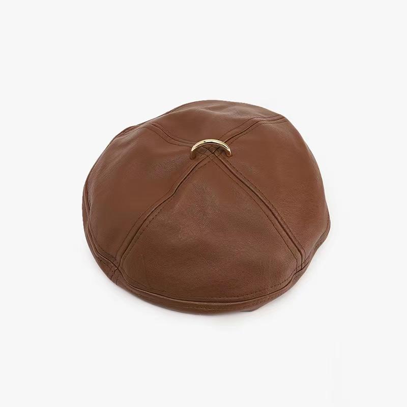 Colin Leather Beret Hat