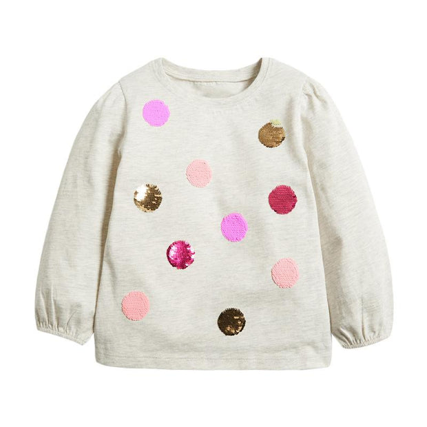 Colorful Sequined Dots Long Sleeve Top
