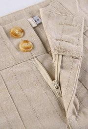 Cotton Linen Pleated Mini Skirt - MomyMall