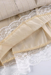 Cotton Linen Pleated Mini Skirt - MomyMall