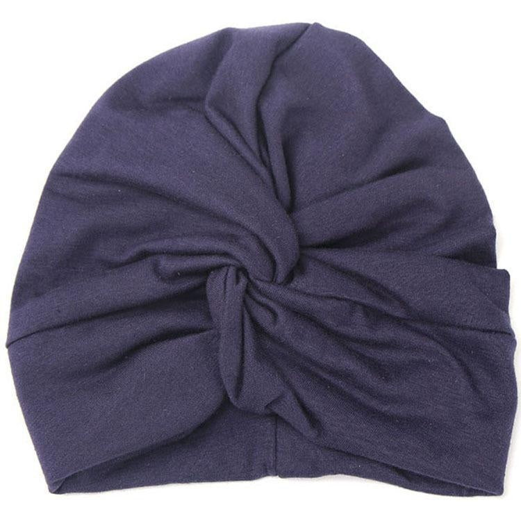 Cross Button Turban Hat