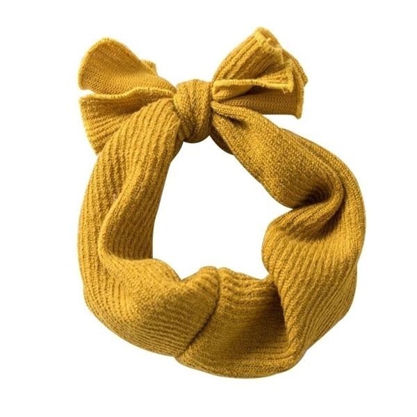 Cute Bowknot Head Turban - MomyMall Yellow