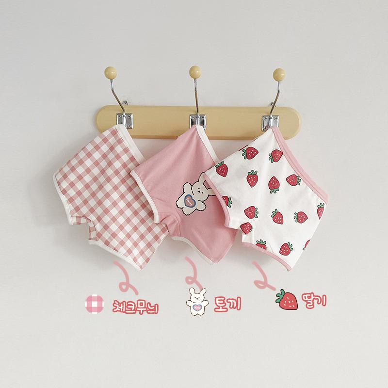 Bunny & Bear Fruits Underwear [Set of 3] - MomyMall 2-3 Years / Pink Boxer