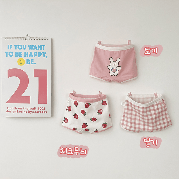 Bunny & Bear Fruits Underwear [Set of 3] - MomyMall