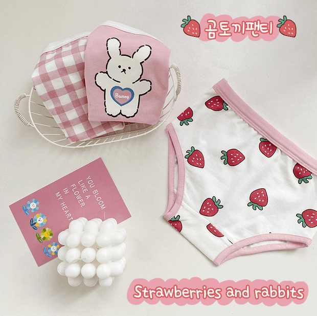 Bunny & Bear Fruits Underwear [Set of 3] - MomyMall