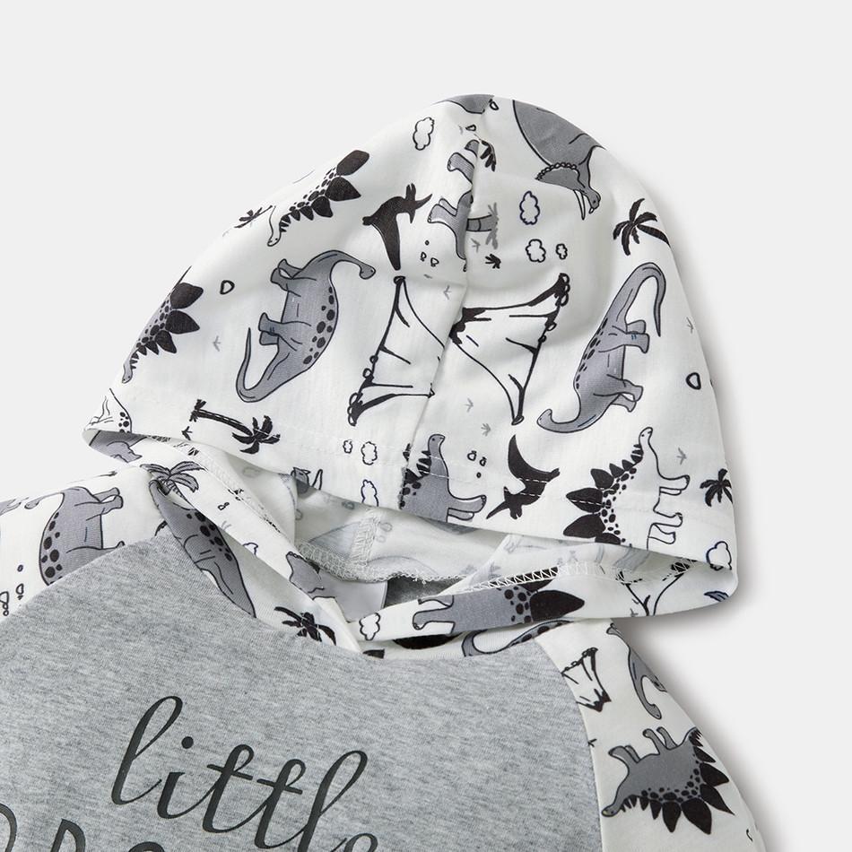 Lovely Little Brother Dinosaur Printed Hoodie Baby Romper