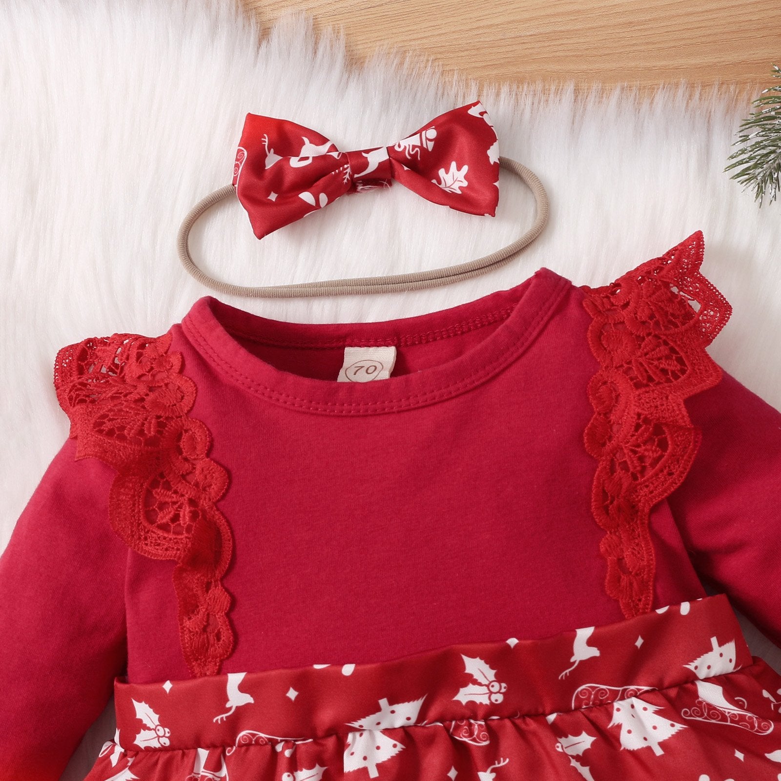 2PCS Christmas Printed Baby Romper Set - MomyMall