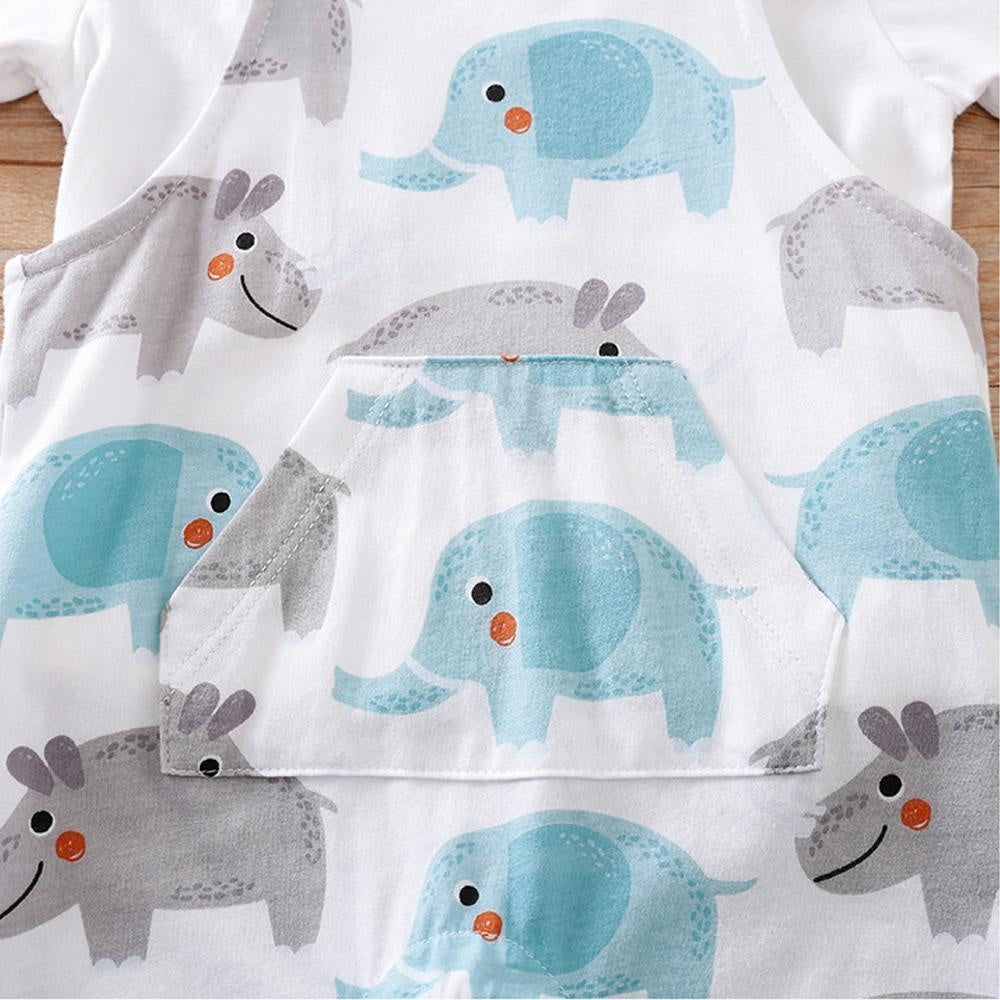 2PCS Funny Elephant Printed Baby Set - MomyMall