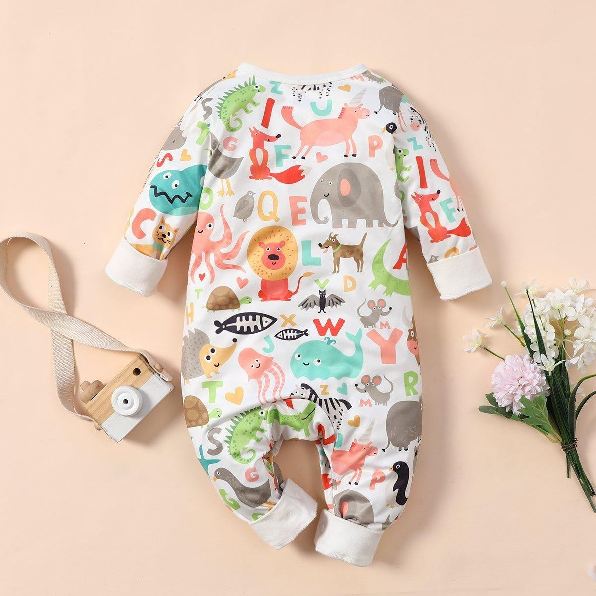 Sweet Animal Paradise Printed Baby Jumpsuit - MomyMall