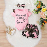 3PCS Mommy's Little Girl Camouflage Printed Baby Set - MomyMall Pink / 0-3 Months