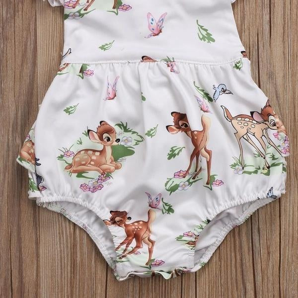 Lovely Little Deer Printed Baby Romper - MomyMall