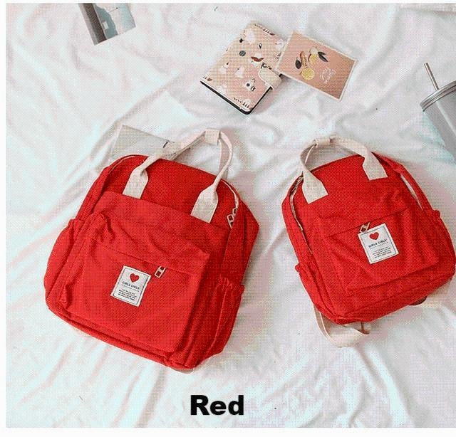 Koko Soft Canvas Backpack - MomyMall Red / 28x24x12cm