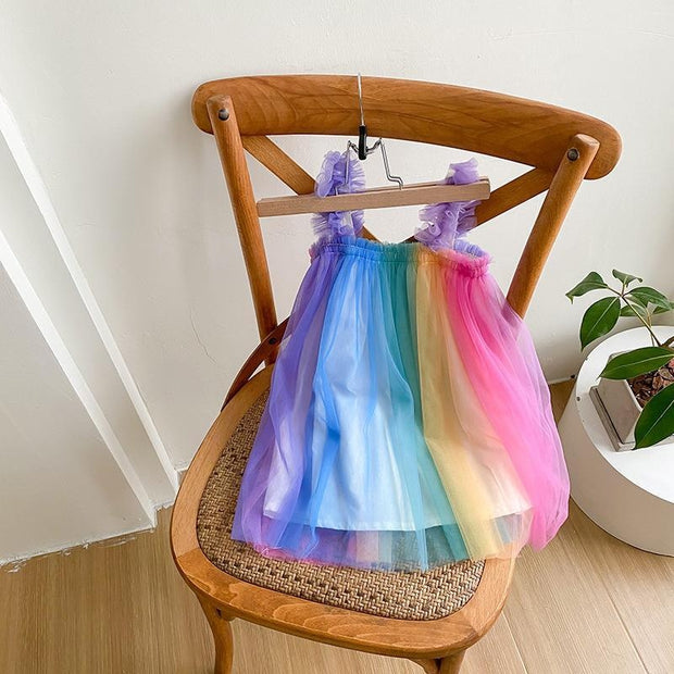 Magical Rainbow Sleeveless Tulle Dress - MomyMall 18-24 Months / Sparkle