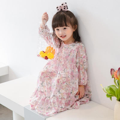 Dacy Watercolor Floral Chiffon Dress