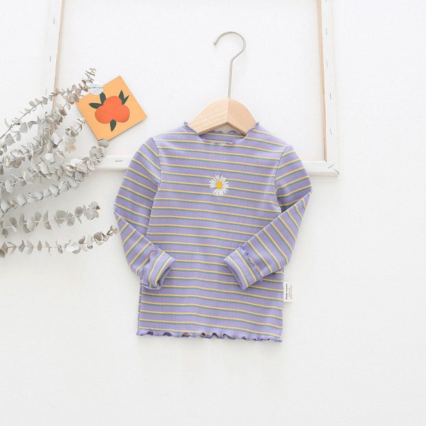 Daisy Color Stripes Top - MomyMall Purple / 18-24 Months