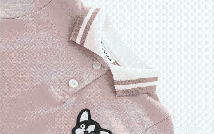 Robe polo brodée à écusson chiot