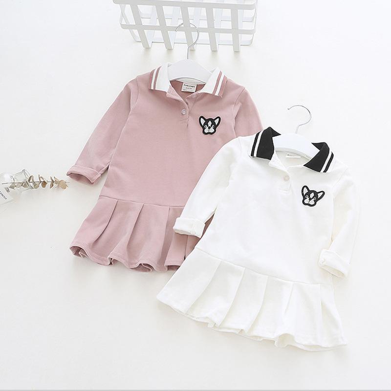 Embroidered Puppy Patch Polo Dress