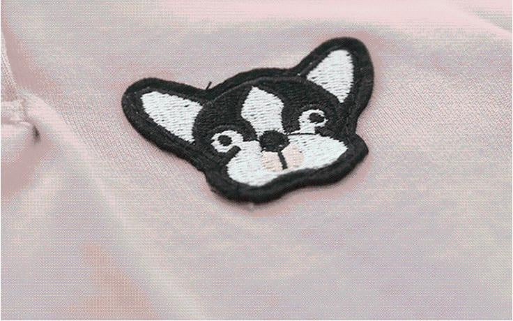 Embroidered Puppy Patch Polo Dress