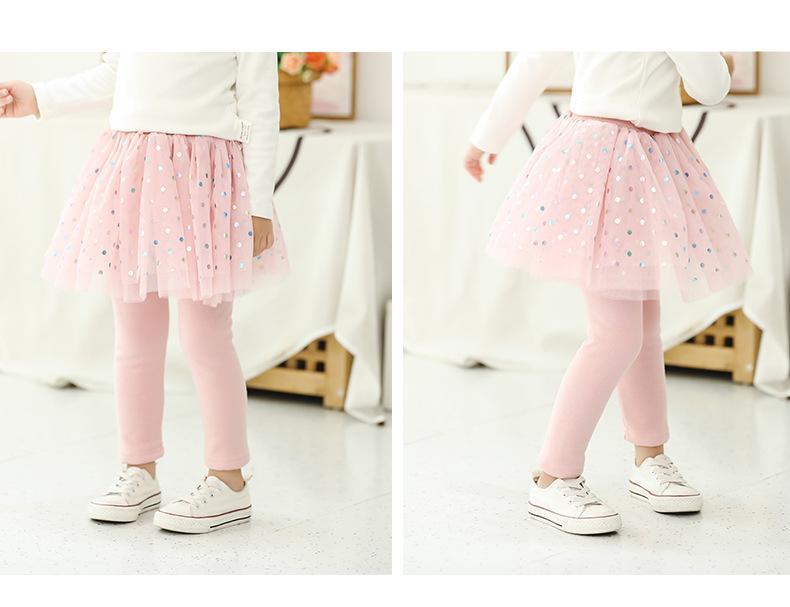 Rainbow Polka Dots Tutu Plush Skirt Leggings - MomyMall