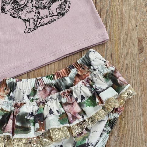 Bunny Rabbit T-shirt & Shorts Outfit