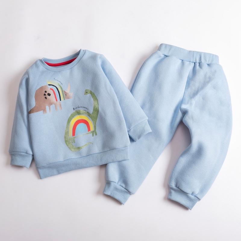 Dino Rainbow Plush Long Sleeve Set - MomyMall 2-3 Years